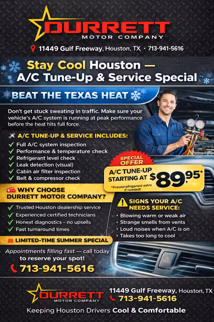 Schedule automotive service at Durrett Motor Company